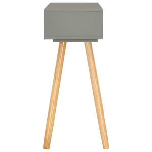 Tavolo Consolle Grigio 80x30x72 cm in Legno Massello di Pino