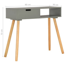 Laden Sie das Bild in den Galerie-Viewer, Tavolo Consolle Grigio 80x30x72 cm in Legno Massello di Pino