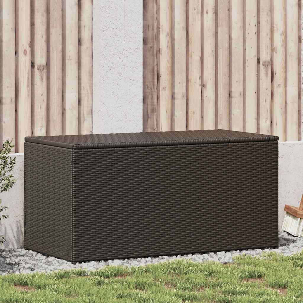 Baule da Giardino in Polyrattan 100x50x50 cm Marrone