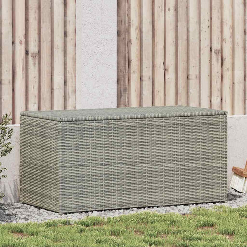 Baule da Giardino in Polyrattan 100x50x50 cm Grigio