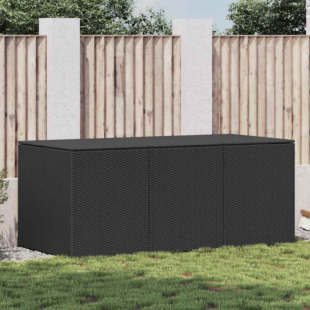 Baule da Giardino in Polyrattan 180x90x70 cm Nero