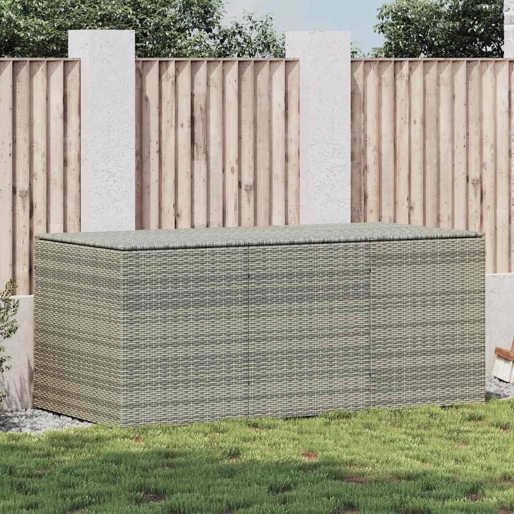 Baule da Giardino in Polyrattan 180x90x70 cm Grigio