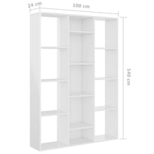 Indlæs billede til gallerivisning Libreria/Divisorio Bianco Lucido 100x24x140 cm in Multistrato