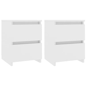 Comodini 2 pz Bianco 30x30x40 cm in Legno Ingegnerizzato
