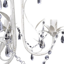 Charger l&#39;image dans la galerie, Lampadario con Pendenti in Cristallo 4 pz Bianco Elegante