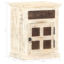 Load image into Gallery viewer, Mobiletto Bianco 40x30x50 cm in Legno Massello di Mango