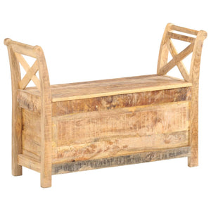 Panca Contenitore per Ingresso 103x33x72 cm in Legno Massello di Mango
