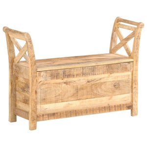 Panca Contenitore per Ingresso 103x33x72 cm in Legno Massello di Mango