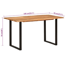 Indlæs billede til gallerivisning Tavolo da Pranzo 140x70x76 cm in Legno Massello di Acacia