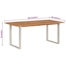 Charger l&#39;image dans la galerie, Tavolo da Pranzo 180x90x76 cm in Legno Massello di Acacia