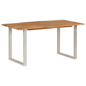 Tavolo da Pranzo 154x80x76 cm in Legno Massello di Acacia