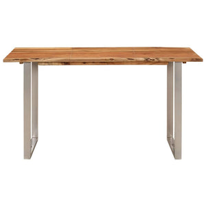 Tavolo da Pranzo 140x70x76 cm in Legno Massello di Acacia