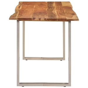 Tavolo da Pranzo 140x70x76 cm in Legno Massello di Acacia