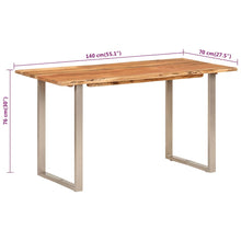 Charger l&#39;image dans la galerie, Tavolo da Pranzo 140x70x76 cm in Legno Massello di Acacia