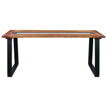 Indlæs billede til gallerivisning Tavolo da Pranzo 180x90x75 cm in Legno Massello Acacia e Vetro
