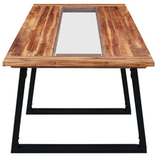 Indlæs billede til gallerivisning Tavolo da Pranzo 180x90x75 cm in Legno Massello Acacia e Vetro