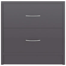 Carica l&#39;immagine nel visualizzatore di Gallery, Comodini 2 pz Grigio Lucido 40x30x40 cm in Legno Multistrato