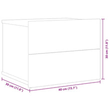 Load image into Gallery viewer, Comodini sospesi 2 pz Grigio Cemento 40x30x30 cm in Legno Multistrato