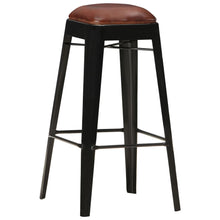 Carica l&#39;immagine nel visualizzatore di Gallery, Sgabelli da Bar 4 pz Neri in Vera Pelle