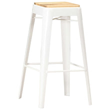Carica l&#39;immagine nel visualizzatore di Gallery, Sgabelli da Bar 4 pz Bianchi in Legno Massello di Mango