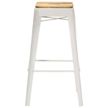 Carica l&#39;immagine nel visualizzatore di Gallery, Sgabelli da Bar 4 pz Bianchi in Legno Massello di Mango
