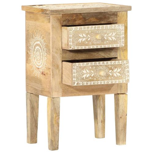 Mobiletto Dipinto a Mano 40x30x60 cm in Legno Massello di Mango