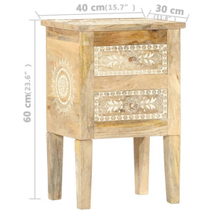 Mobiletto Dipinto a Mano 40x30x60 cm in Legno Massello di Mango