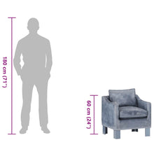 Charger l&#39;image dans la galerie, Poltrona Cabriolet Grigia in Vera Pelle