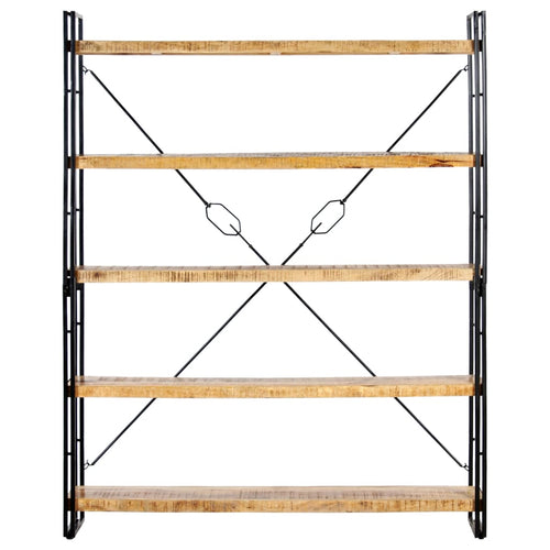 Libreria a 5 Ripiani 140x30x180 cm in Legno Massello di Mango