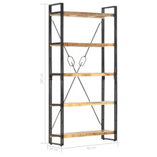 Carica l&#39;immagine nel visualizzatore di Gallery, Libreria a 5 Ripiani 90x30x180 cm in Legno Massello di Mango