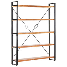 Carica l&#39;immagine nel visualizzatore di Gallery, Libreria a 5 Ripiani 140x30x180 cm in Legno Massello di Acacia