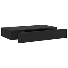 Load image into Gallery viewer, Pensile a Muro Nero con 1 Cassettoin MDF 48x25x8 cm