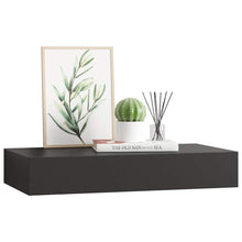 Load image into Gallery viewer, Pensile a Muro Nero con 1 Cassettoin MDF 48x25x8 cm