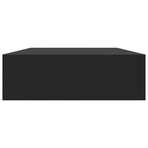 Pensile a Muro Nero con 1 Cassettoin MDF 48x25x8 cm