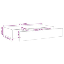 Load image into Gallery viewer, Pensile a Muro Nero con 1 Cassettoin MDF 48x25x8 cm