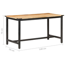 Indlæs billede til gallerivisning Tavolo da Pranzo 140x70x76 cm in Legno Massello di Mango Grezzo