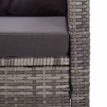 Carica l&#39;immagine nel visualizzatore di Gallery, Divano da Giardino 2 Posti con Cuscini Grigio 124 cm Polyrattan Grigio