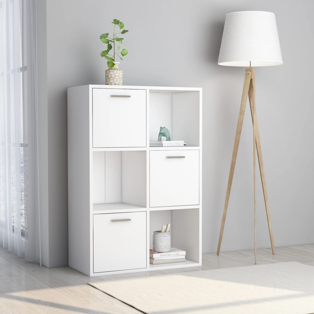Libreria con 3 ante Bianco 60x29,5x90 cm in Legno Ingegnerizzato