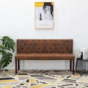 Divanetto 148,5 cm Marrone in Similpelle Scamosciata