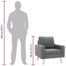 Load image into Gallery viewer, Poltrona Grigio Chiaro in Tessuto