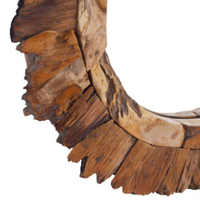 Load image into Gallery viewer, Specchio da Parete 60 cm in Legno di Teak Rotondo