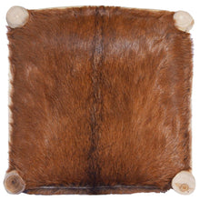 Carica l&#39;immagine nel visualizzatore di Gallery, Sgabello da Bar in Vera Pelle di Capra e Legno Massello di Teak