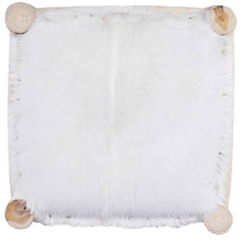 Carica l&#39;immagine nel visualizzatore di Gallery, Sgabello da Bar in Vera Pelle di Capra e Legno Massello di Teak