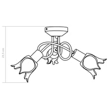 Carica l&#39;immagine nel visualizzatore di Gallery, Lampadario con Paralumi in Vetro per 3 Lampadine E14 Tulipano
