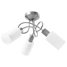 Carica l&#39;immagine nel visualizzatore di Gallery, Lampadario Paralume in Ceramica a Cono Bianco 3 Lampadine E14