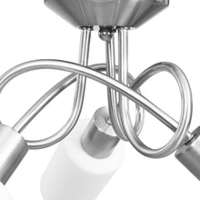 Carica l&#39;immagine nel visualizzatore di Gallery, Lampadario Paralume in Ceramica a Cono Bianco 3 Lampadine E14