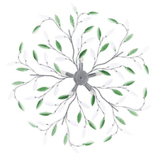Carica l&#39;immagine nel visualizzatore di Gallery, Lampadario Foglie e Bracci in Cristallo Acrilico 5 E14 Verde