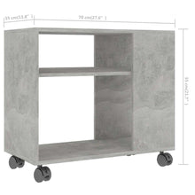Load image into Gallery viewer, Mobiletto con Rotelle Grigio Cemento 70x35x55 cm in Legno Multistrato