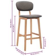 Indlæs billede til gallerivisning Sgabelli da Bar 2 pz Grigio Chiaro in Tessuto