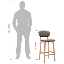 Indlæs billede til gallerivisning Sgabelli da Bar 2 pz Grigio Chiaro in Tessuto